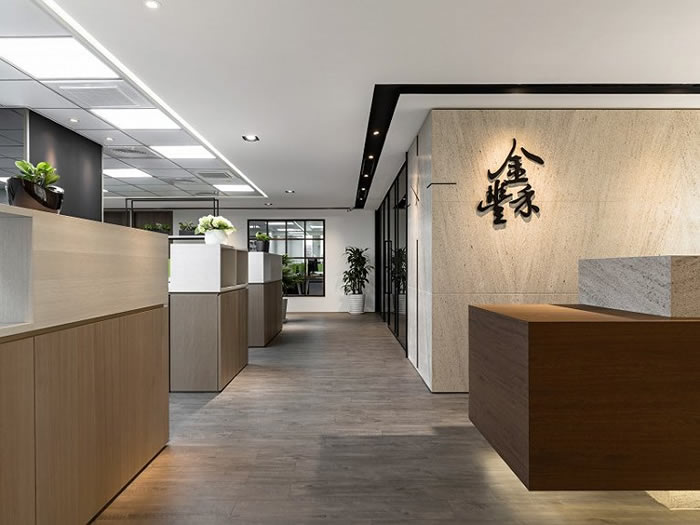 辦公室前臺側(cè)面裝修效果圖