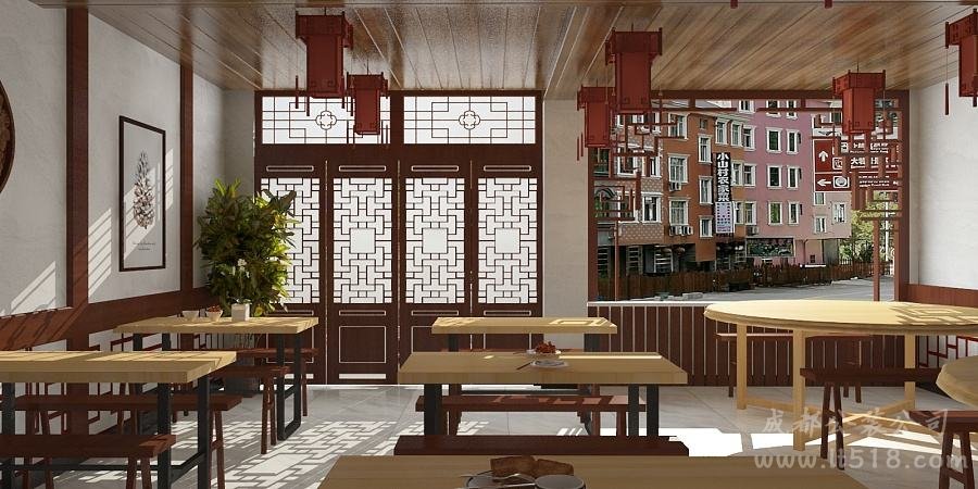 成都特色土菜館餐廳裝修效果圖鑒賞