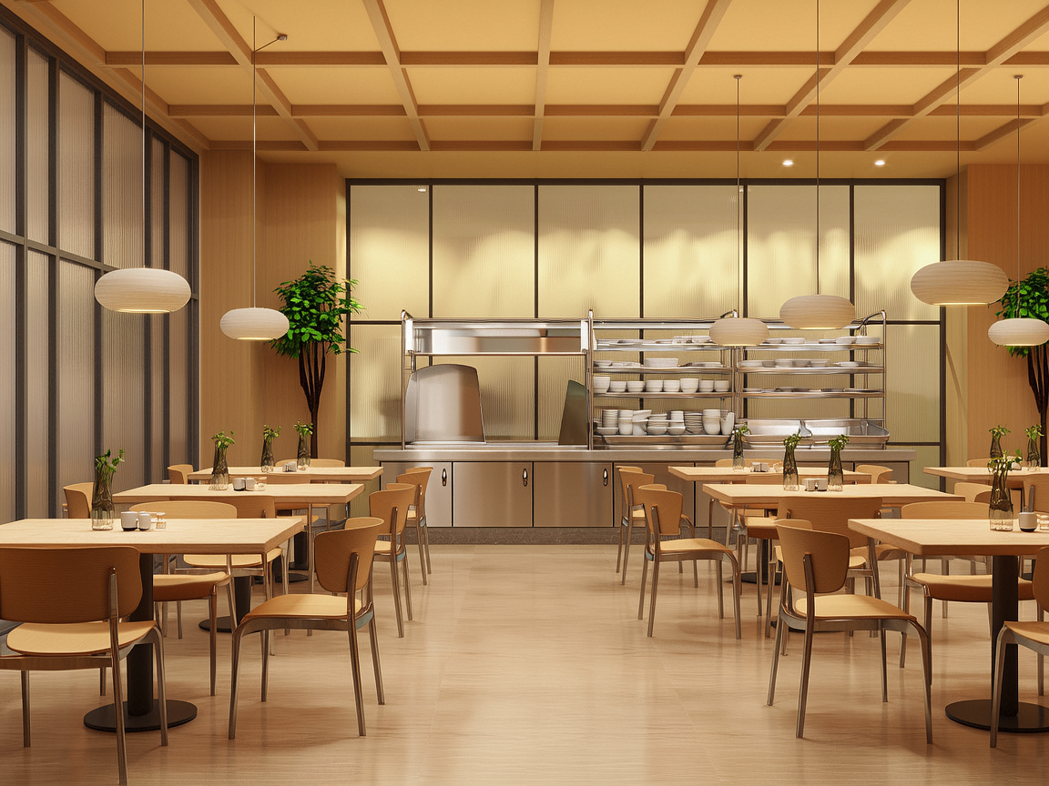 食堂裝修設(shè)計(jì)效果圖