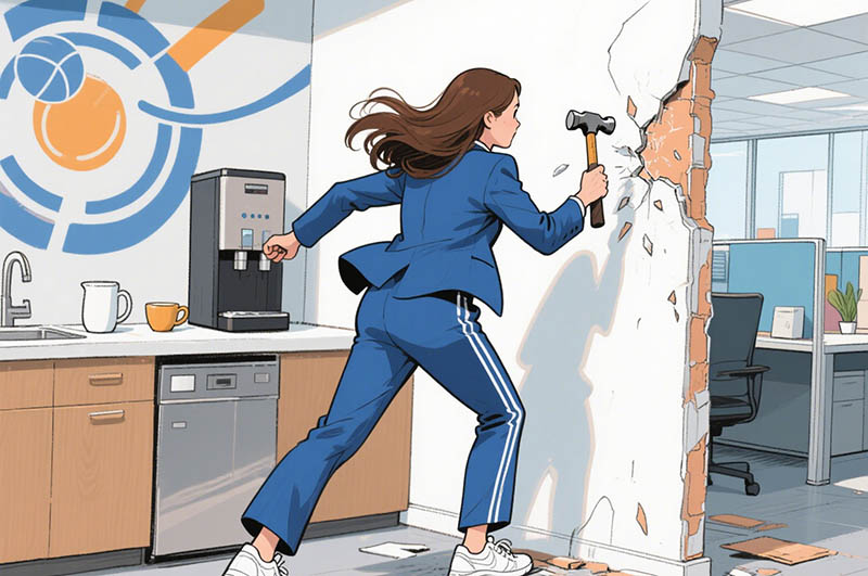 辦公室茶水間墻面敲三下